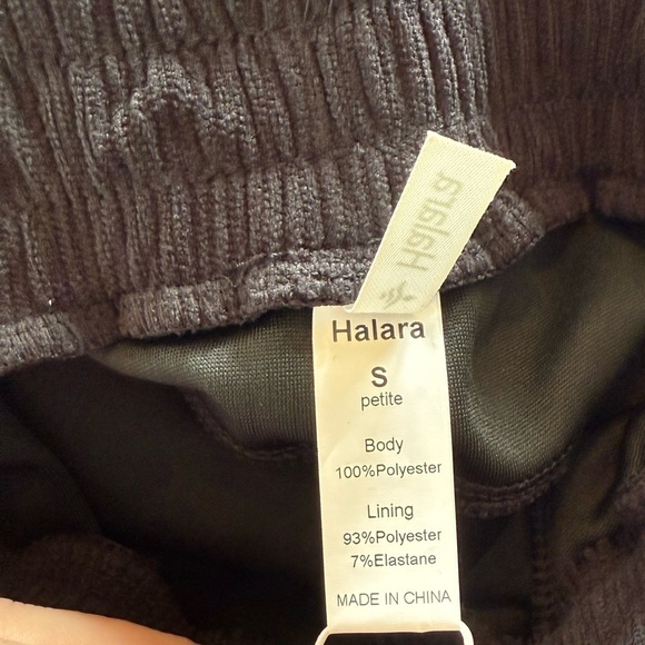 NWT Halara Black High Waisted Side Pocket Straight Leg Mop Corduroy Casual Pants - Picture 6 of 7